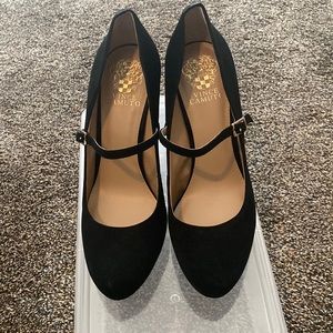 Black suede heels! 8.5